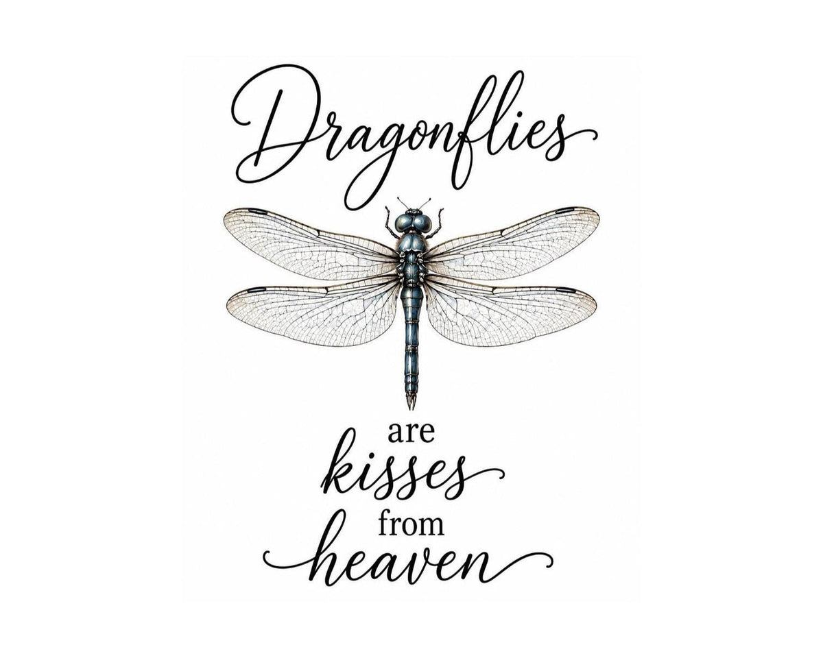 Dragonfly Wall Art, Linen Sympathy Quote with Framed Options