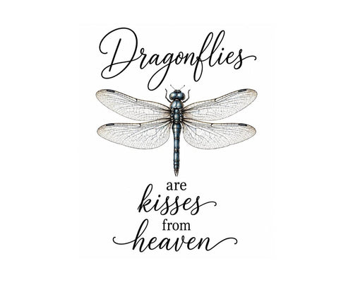 Dragonfly Wall Art, Linen Sympathy Quote with Framed Options
