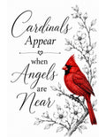 Cardinal Print, Red Bird Memorial Wall Art With Angel Quote